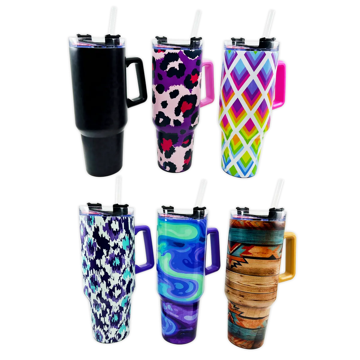 40 oz Insulated Printed Cup Assortment Floor Display - 24 Pieces Per Retail Ready Display 88523
