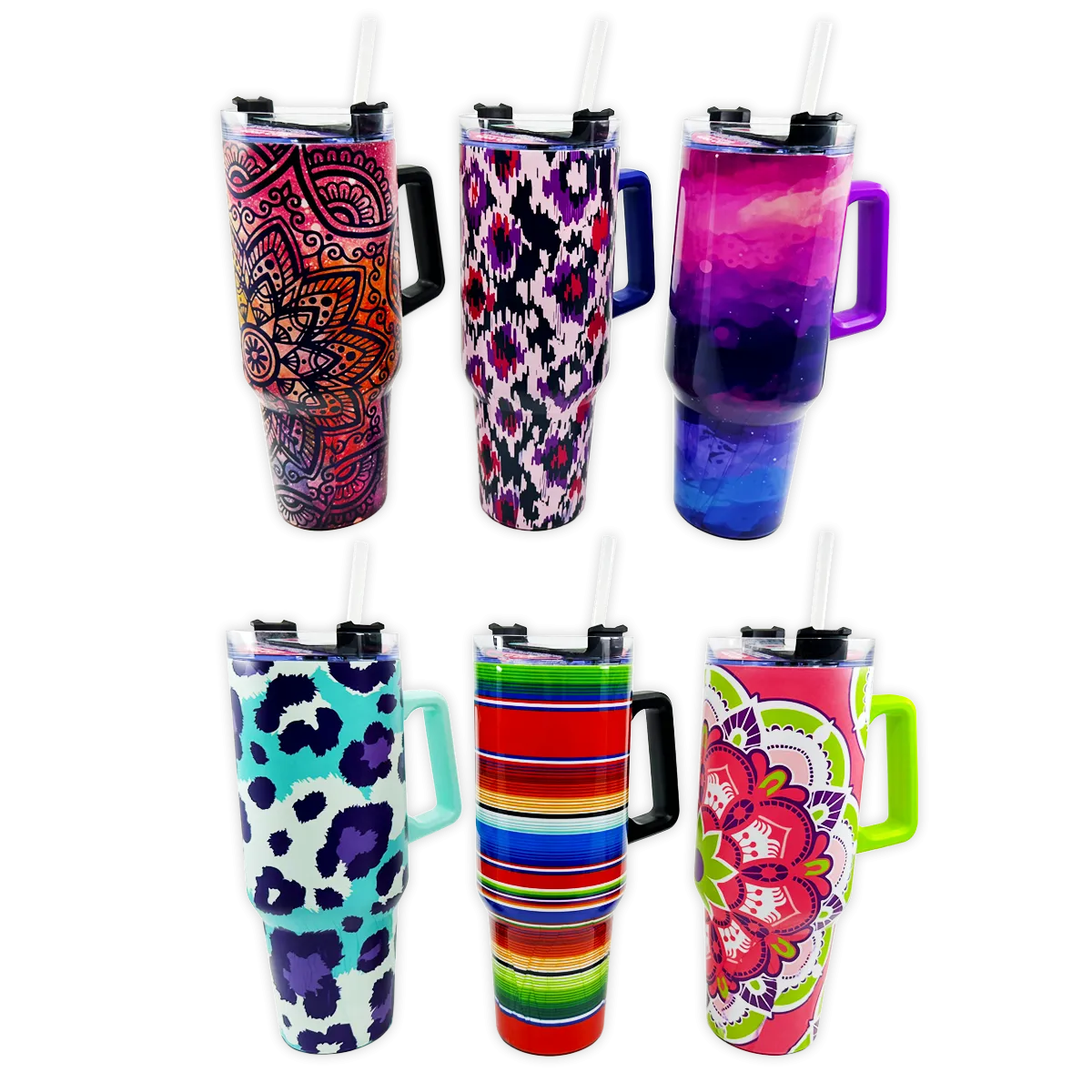 40 oz Insulated Printed Cup Assortment Floor Display - 24 Pieces Per Retail Ready Display 88523