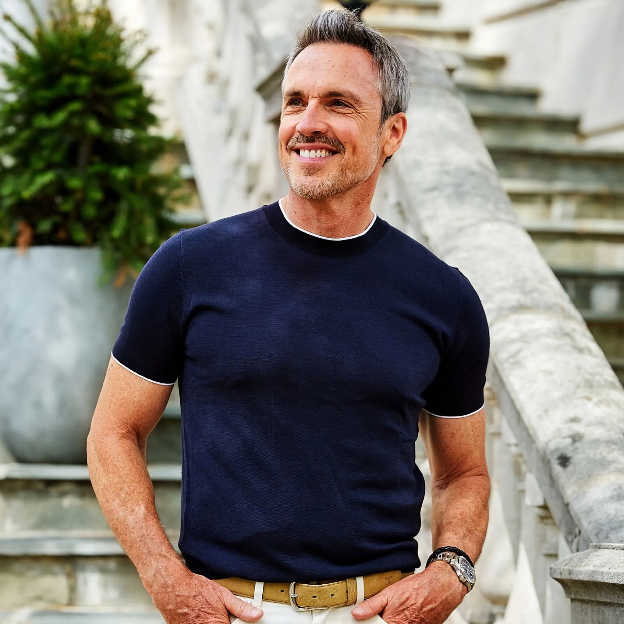 Amalfi Luxe Tee Navy