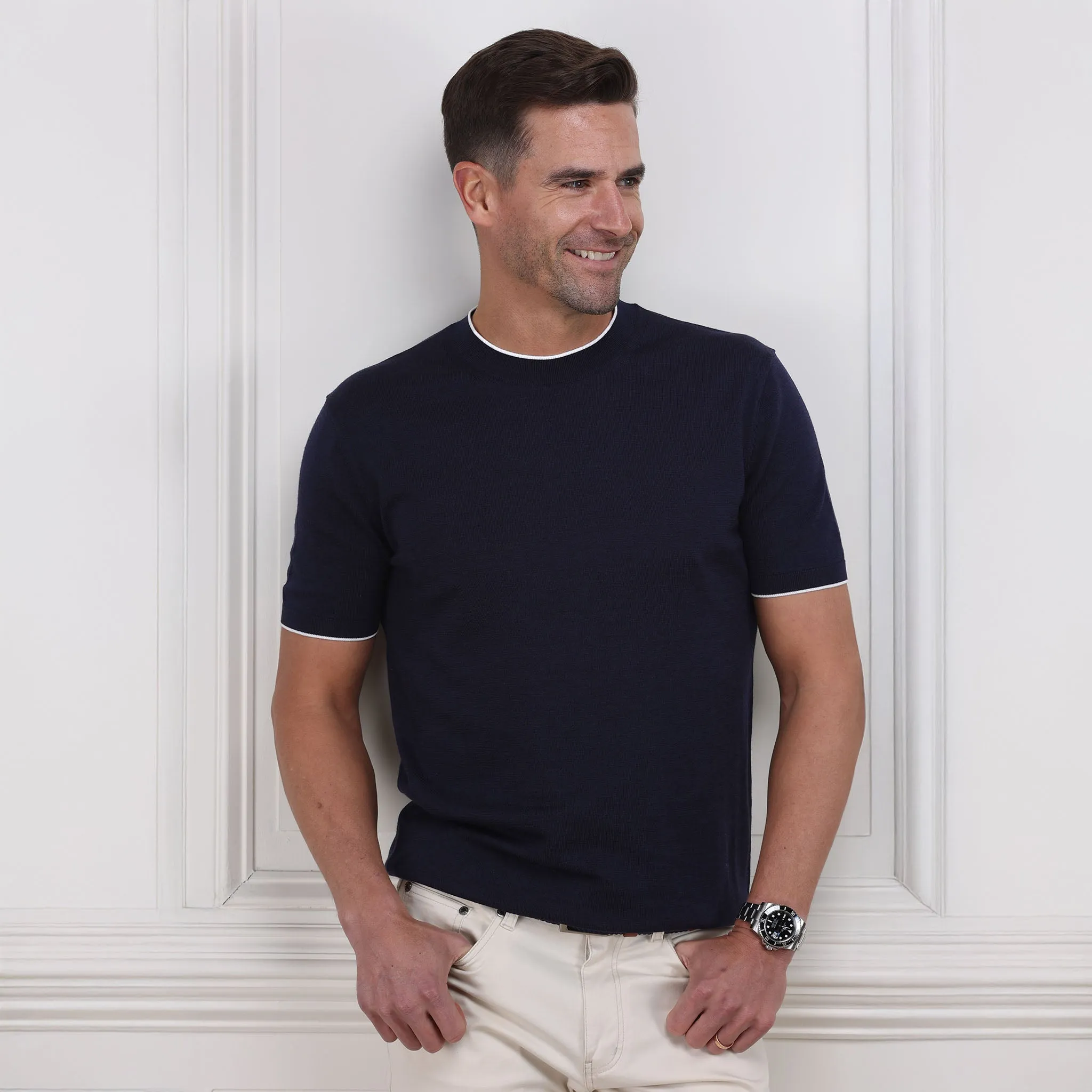 Amalfi Luxe Tee Navy