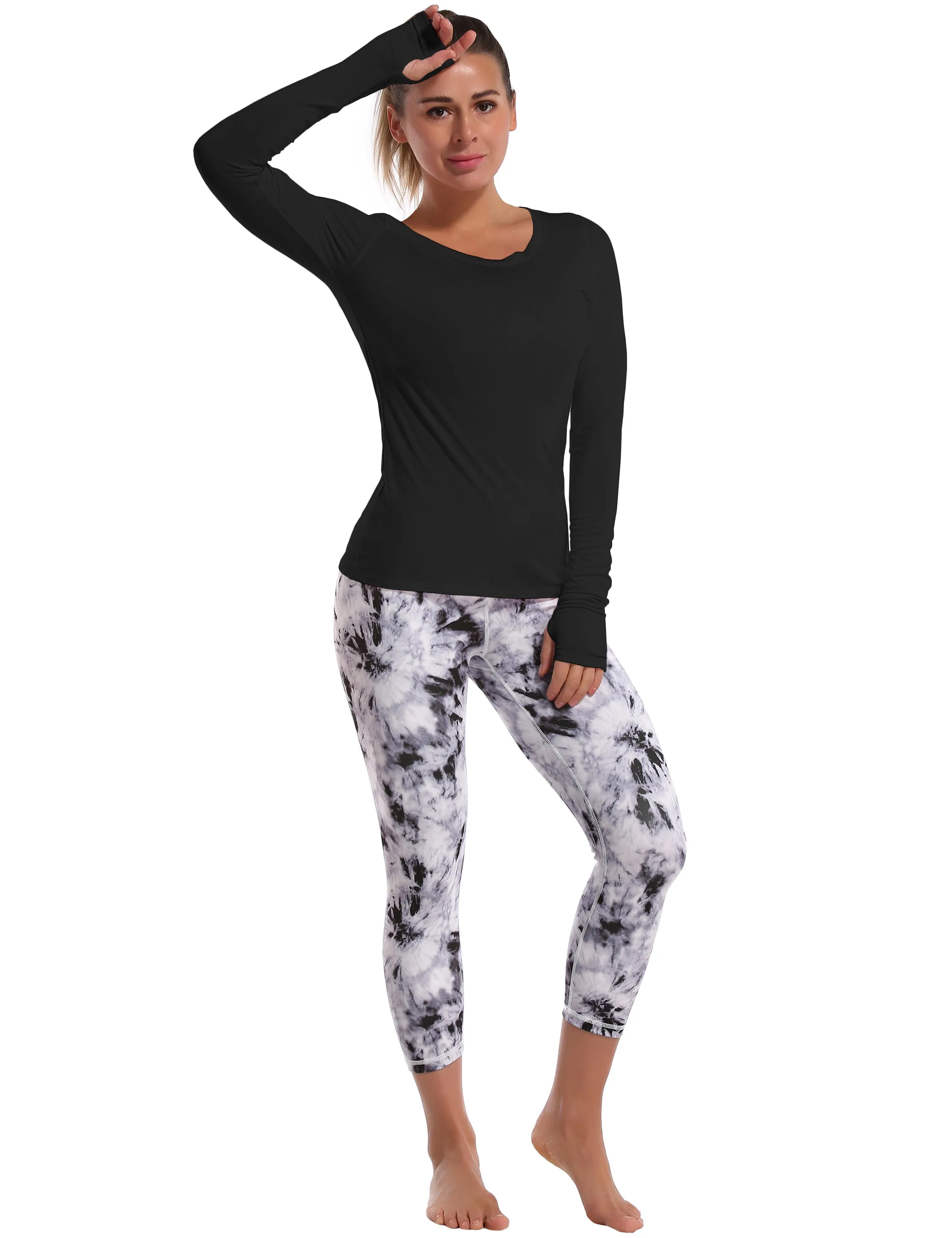 Athlete Long Sleeve Tops black_Jogging