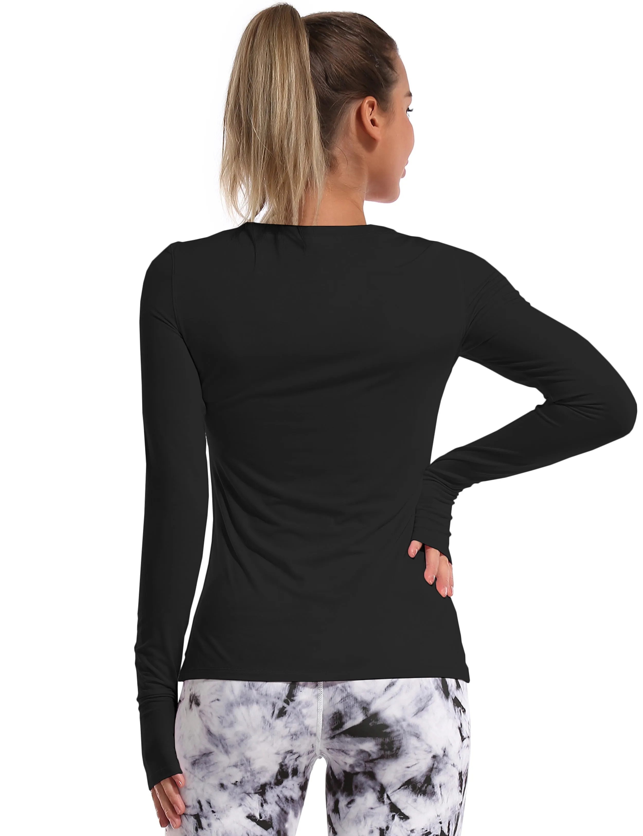 Athlete Long Sleeve Tops black_Jogging