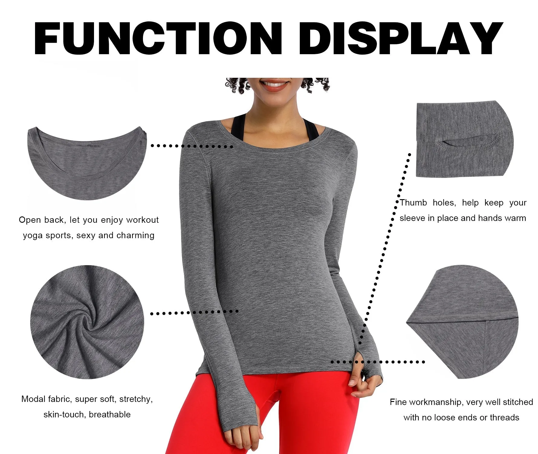 Athlete Long Sleeve Tops heathercharcoal_Plus Size