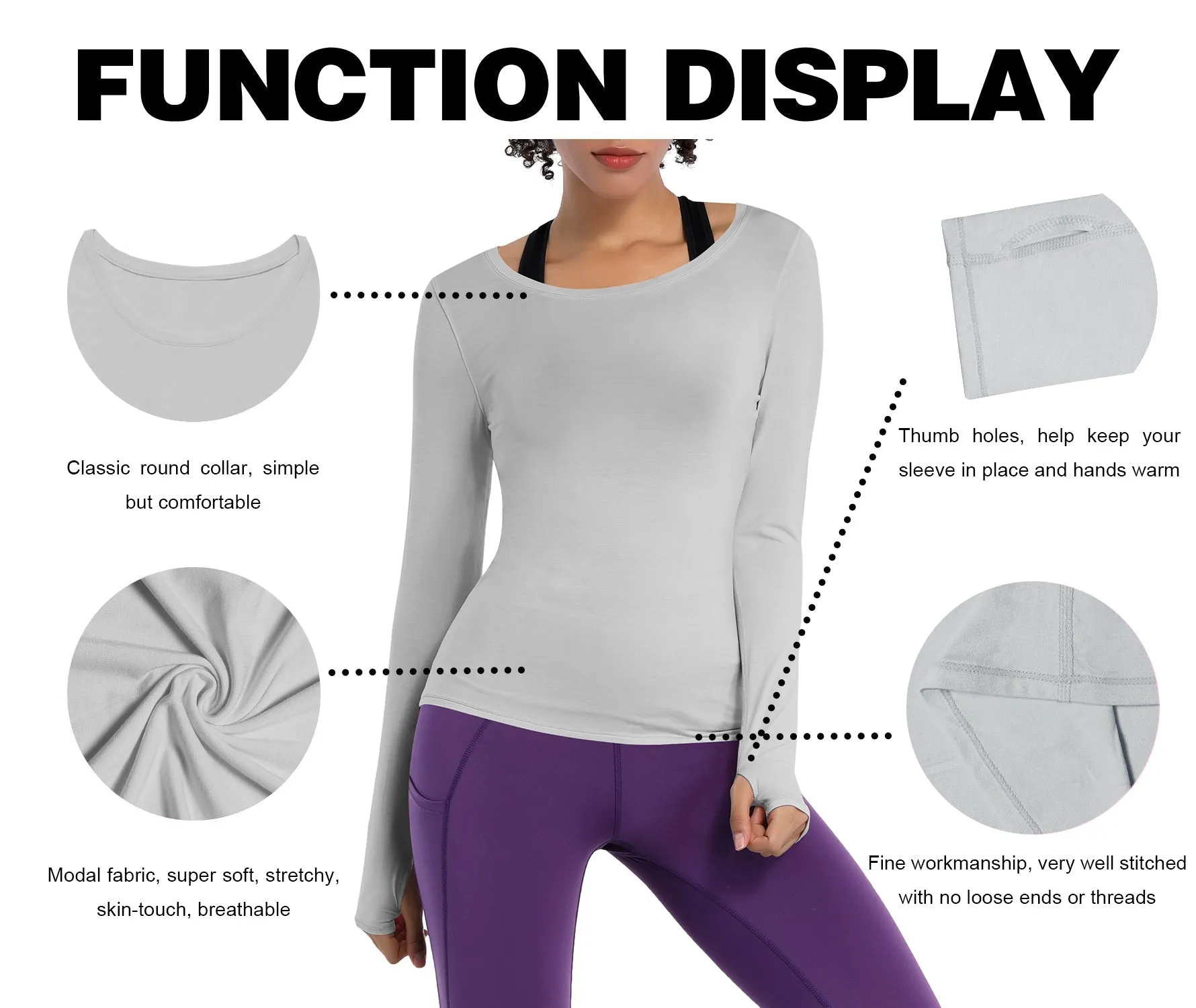 Athlete Long Sleeve Tops lightgray ins_yogastudio