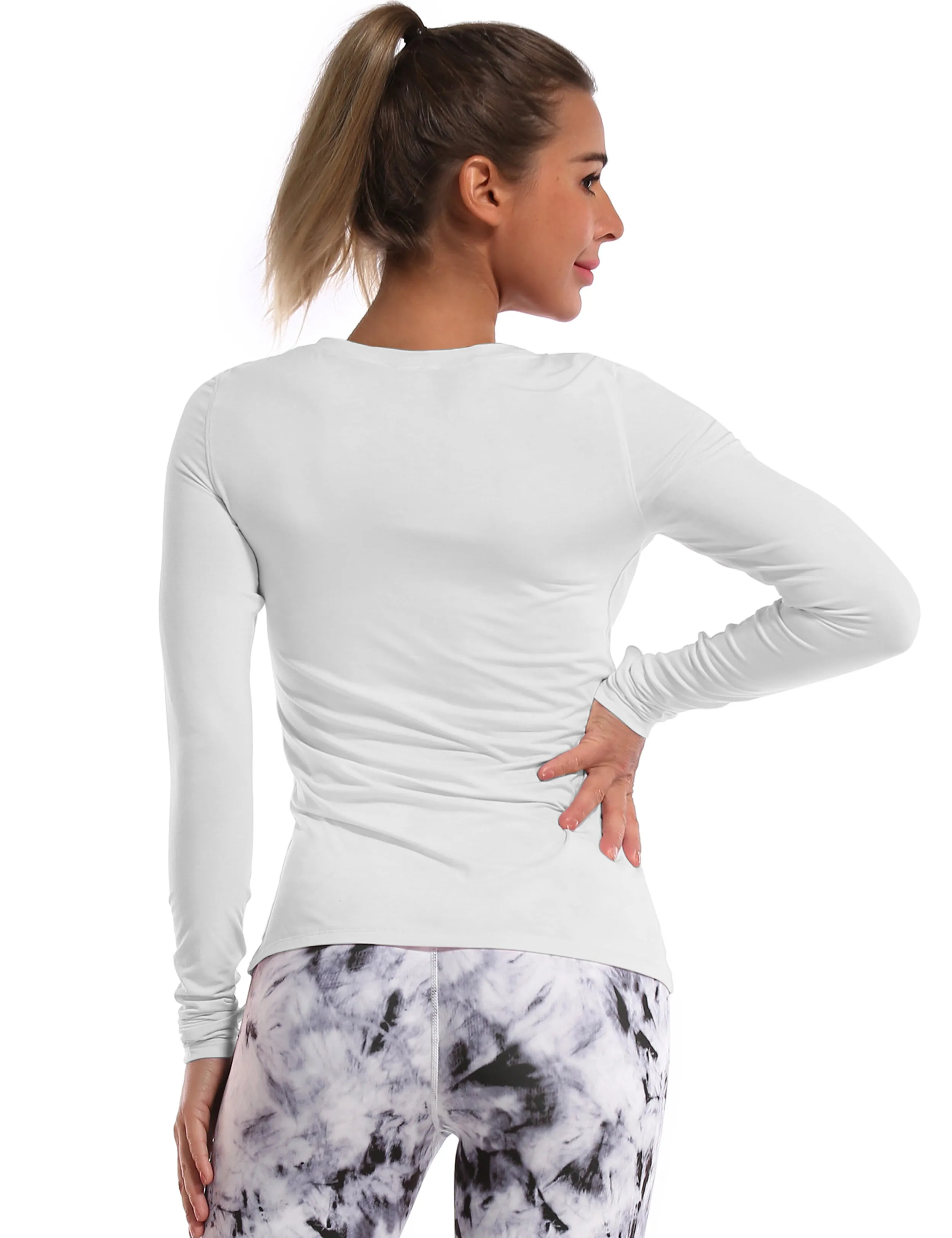 Athlete Long Sleeve Tops lightgray ins_yogastudio
