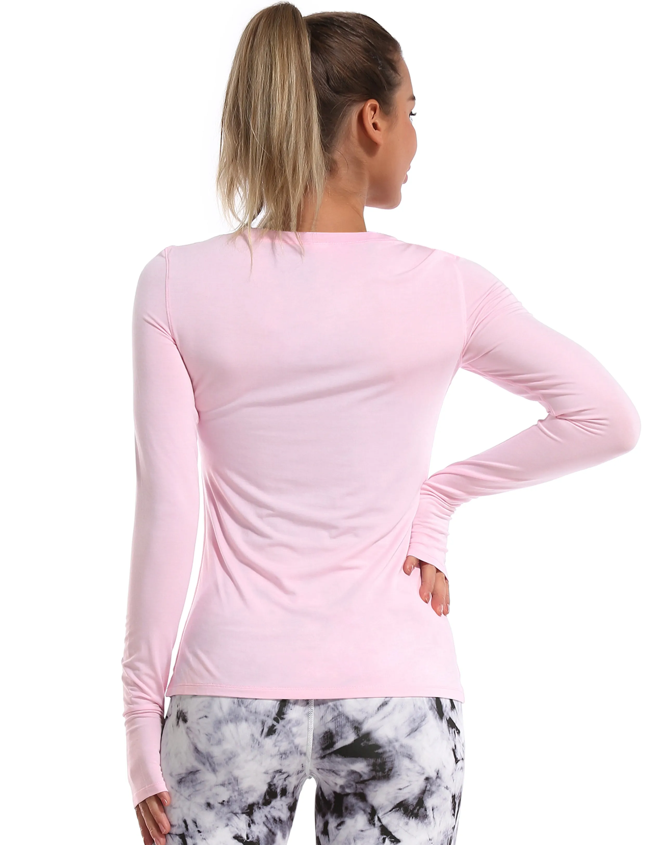 Athlete Long Sleeve Tops lightpink_Tall Size