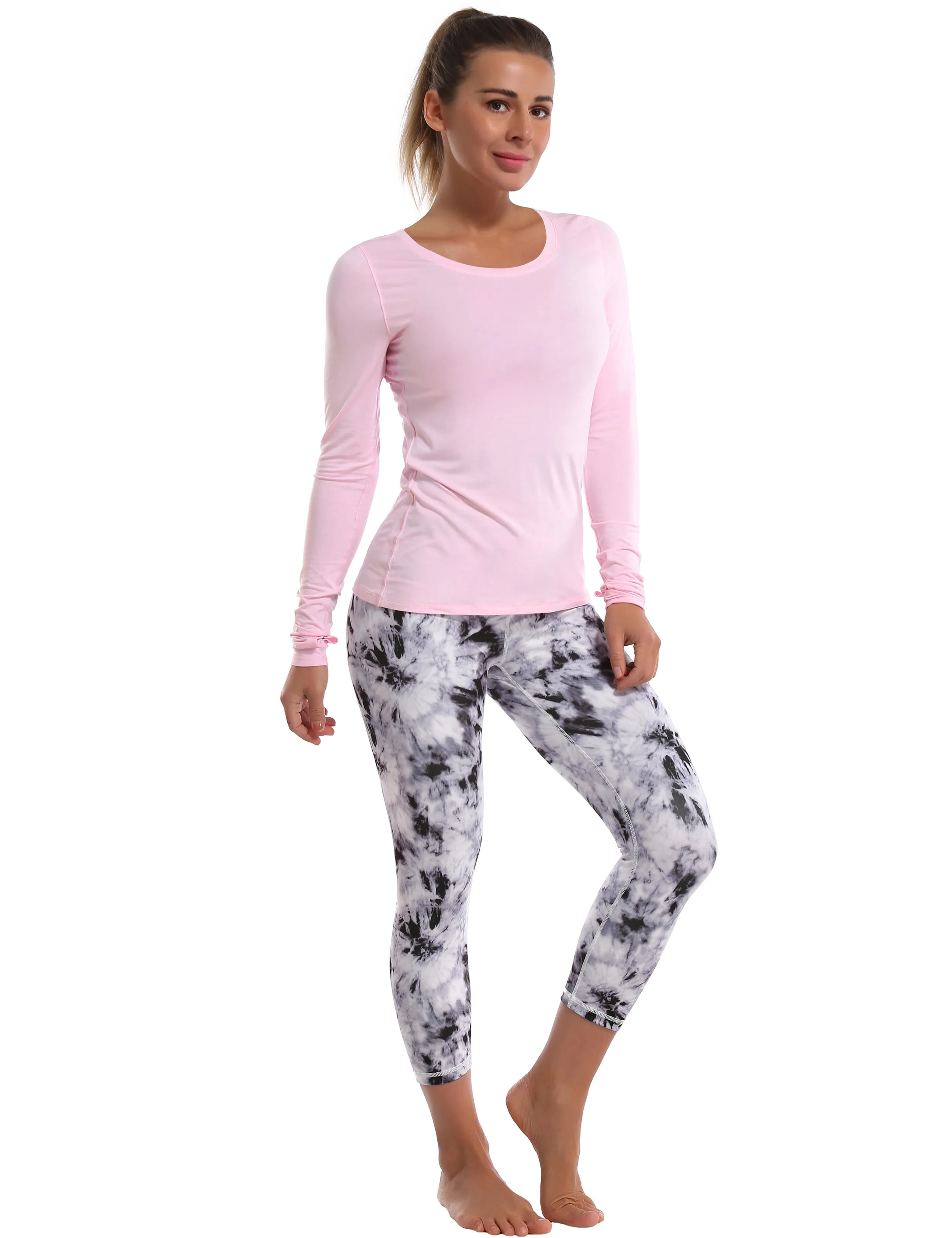 Athlete Long Sleeve Tops lightpink_Tall Size
