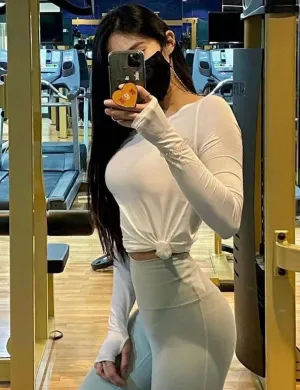 Athlete Long Sleeve Tops white ins_Jogging