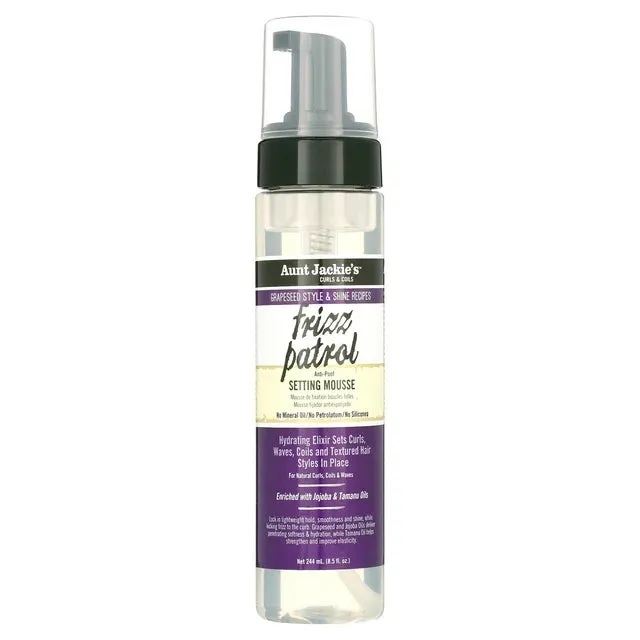 Aunt Jackie's Frizz Patrol Anti-Poof Setting Mousse - 8.5 oz