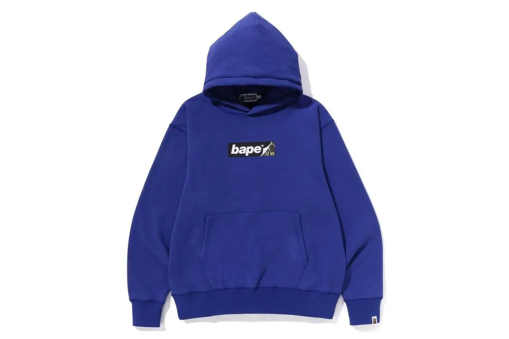 BAPE Smooth Logo Relaxed Fit Hoodie Blue