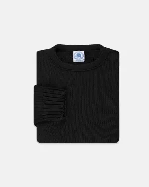 BLACK CHUNKY COTTON SWEATER