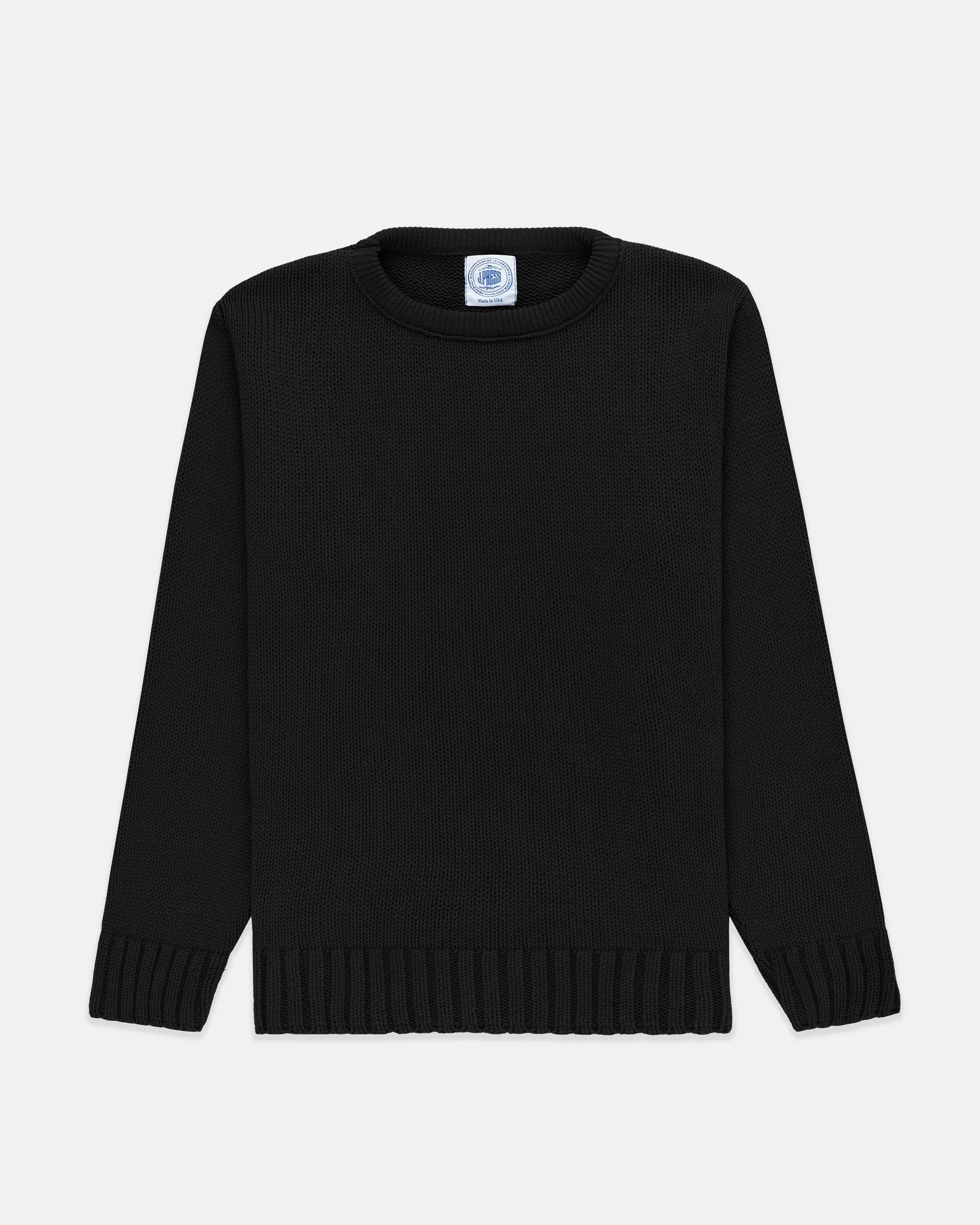 BLACK CHUNKY COTTON SWEATER