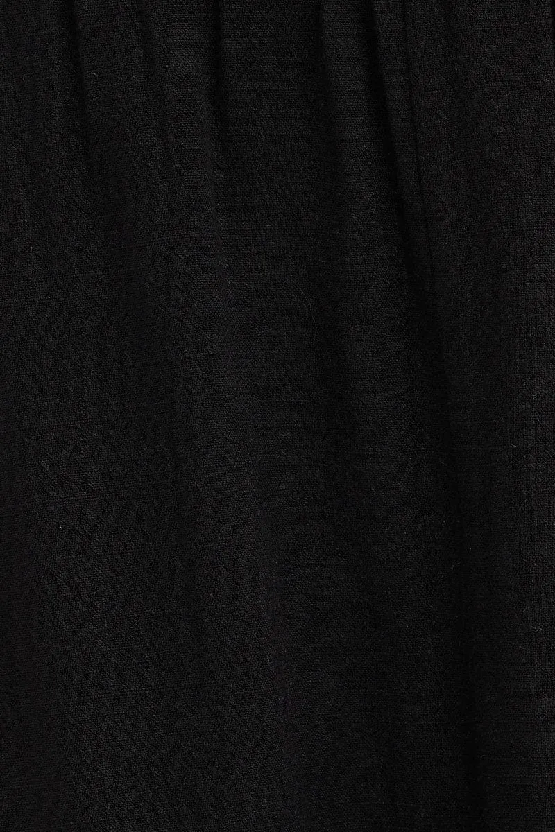 Black One Shoulder Midi Dress