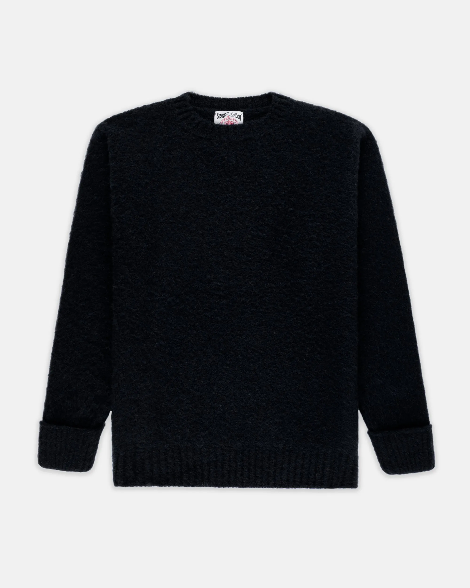 BLACK SHAGGY DOG CREWNECK SWEATER