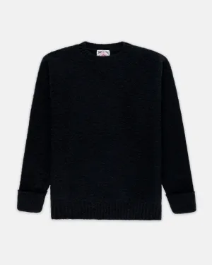 BLACK SHAGGY DOG CREWNECK SWEATER