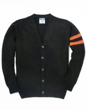 BLACK SHAGGY DOG UNIVERSITY CARDIGAN - TRIM FIT