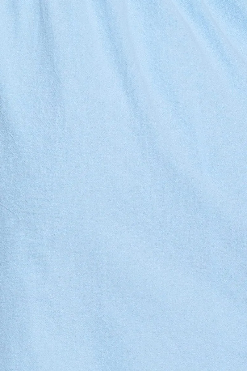Blue Mini Dress Short Sleeve