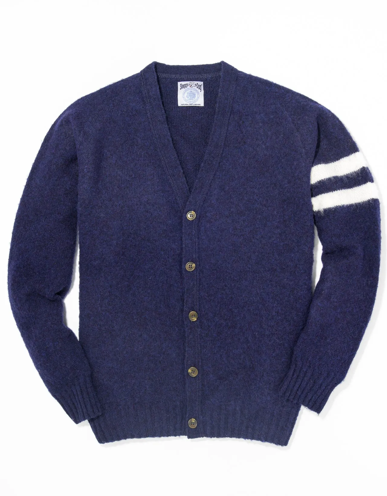 BLUE SHAGGY DOG UNIVERSITY CARDIGAN - TRIM FIT