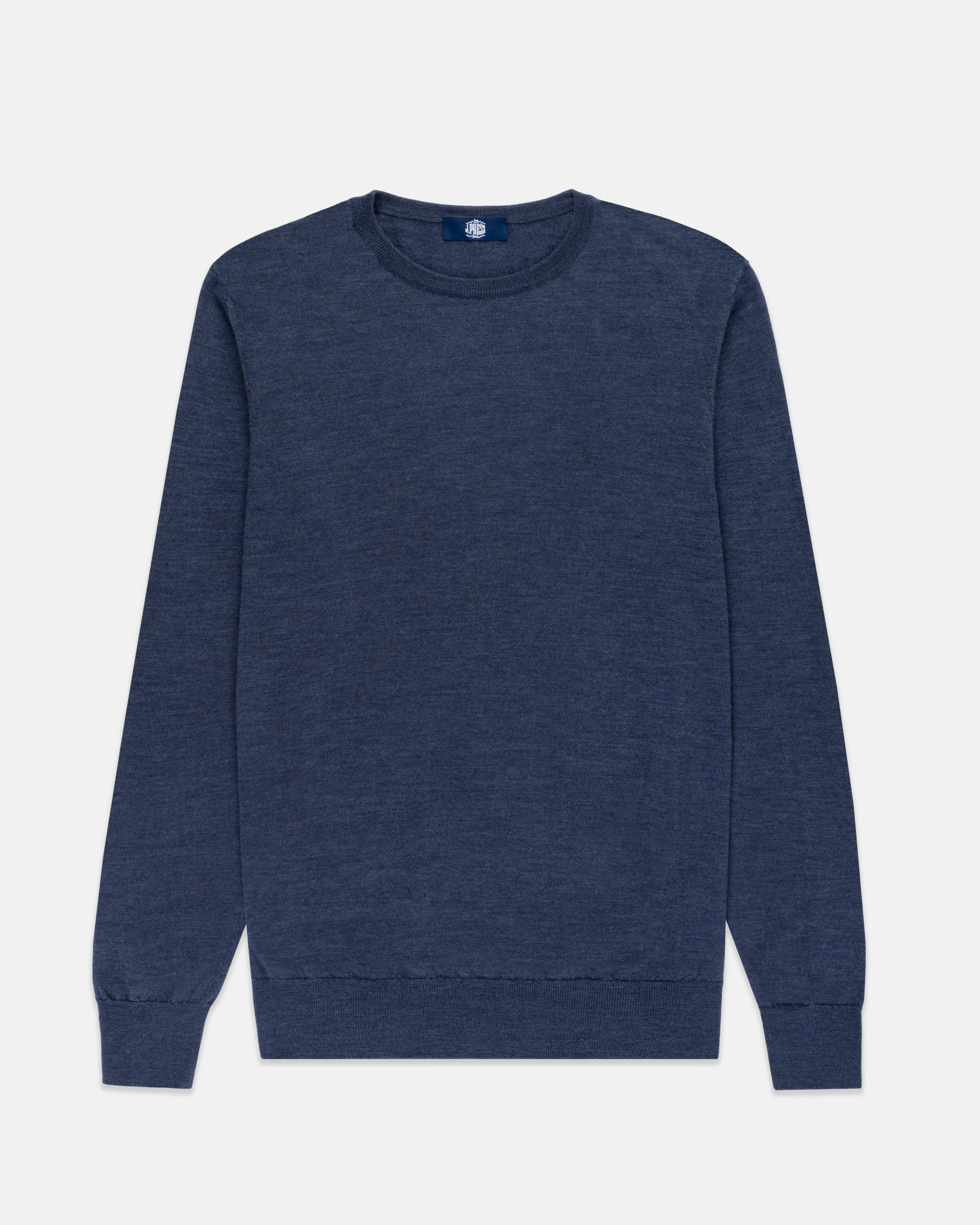 BLUE SUPERFINE MERINO WOOL SWEATER