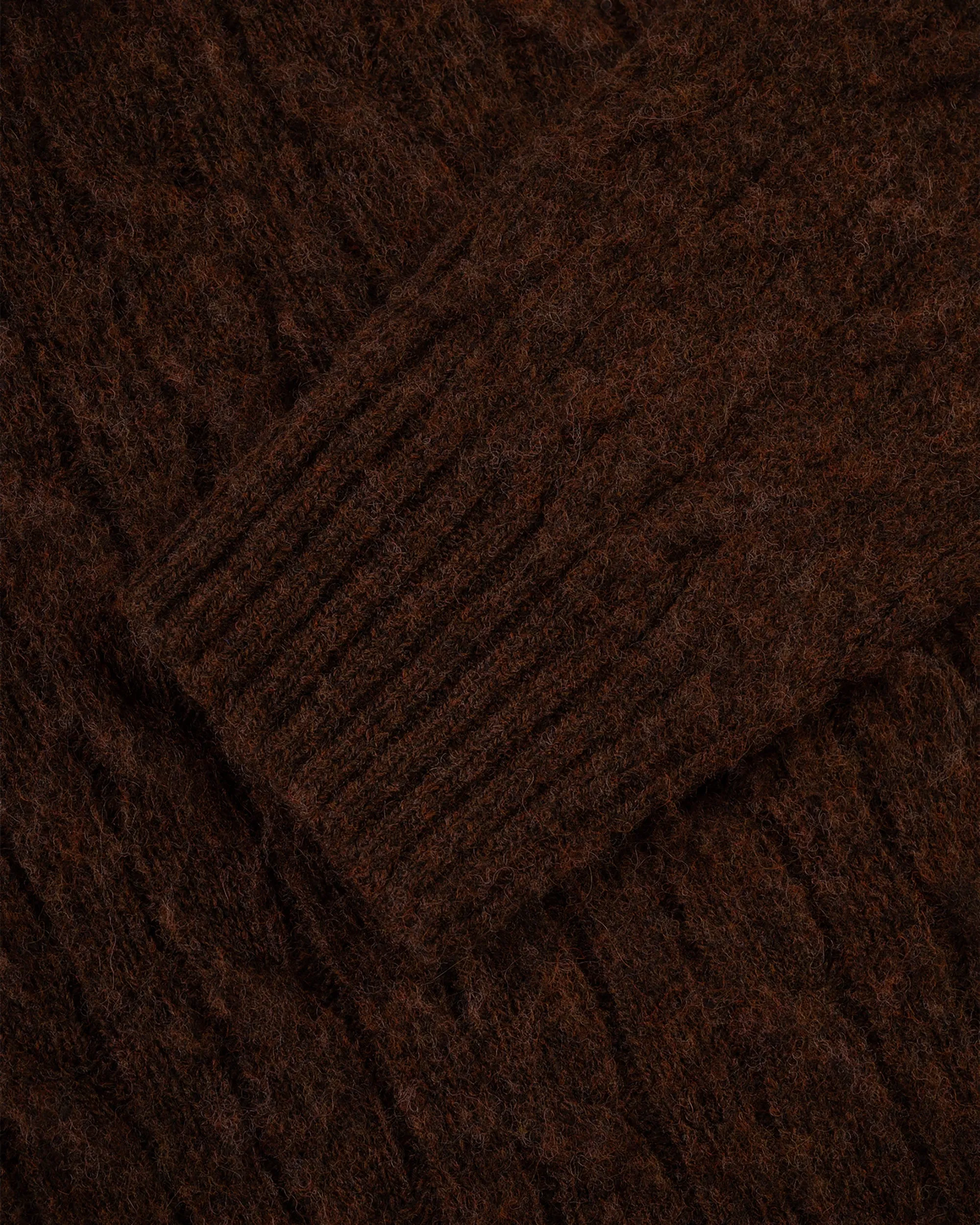 BROWN SHAGGY DOG CABLE CREWNECK SWEATER