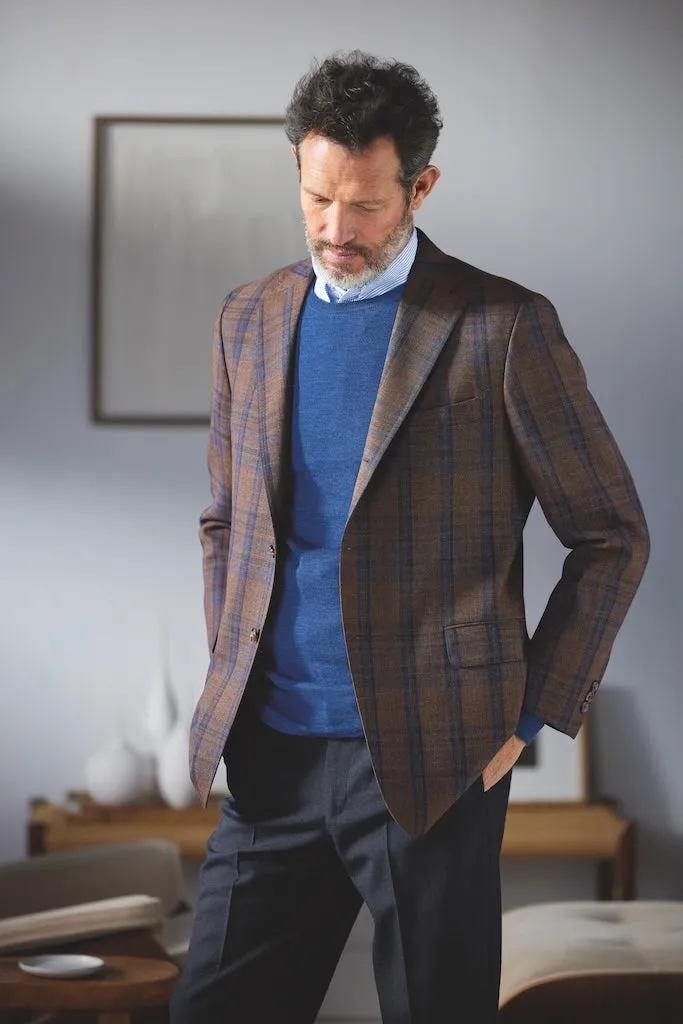 BROWN SUPERFINE MERINO WOOL SWEATER