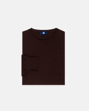 BROWN SUPERFINE MERINO WOOL SWEATER