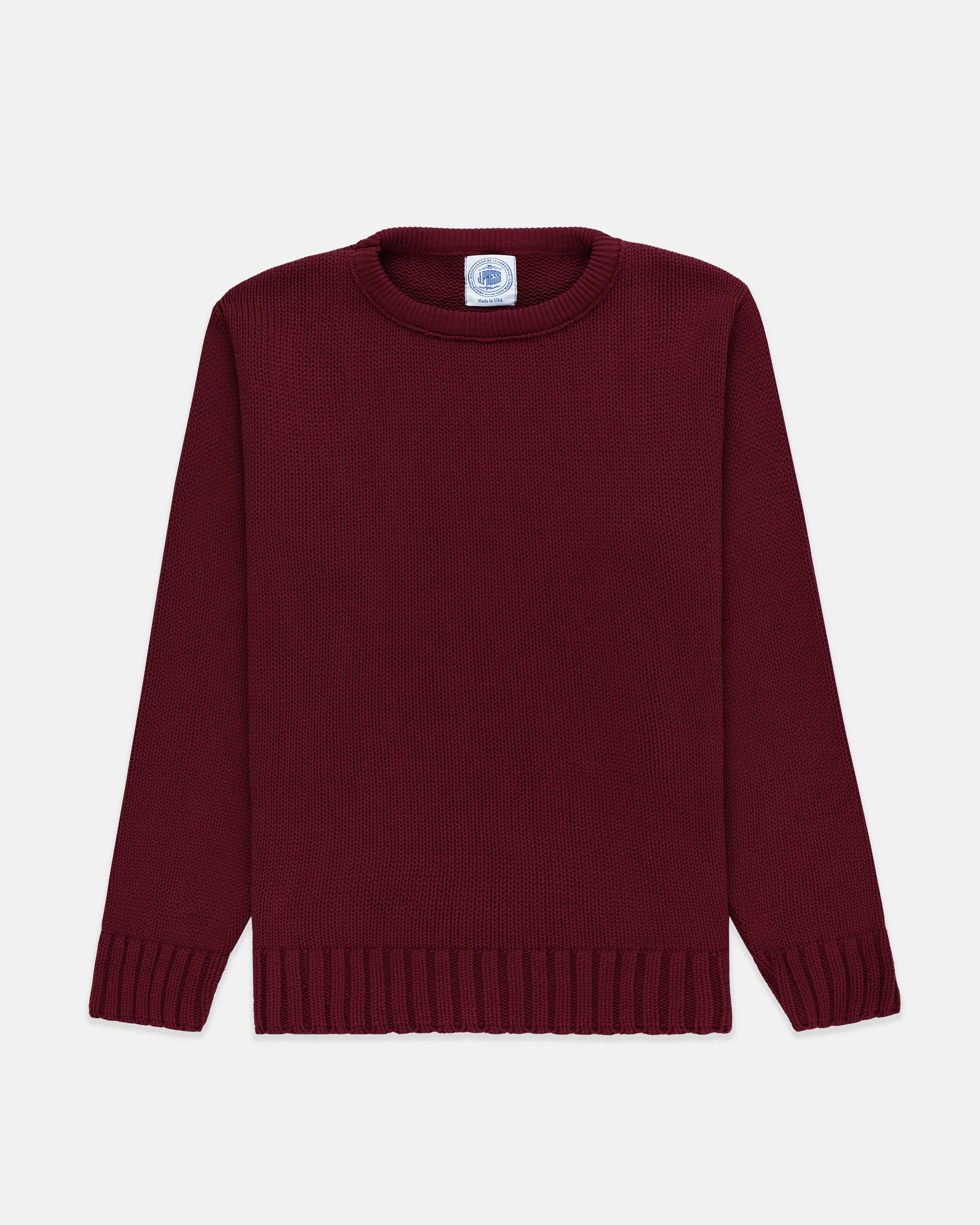 BURGUNDY CHUNKY COTTON SWEATER