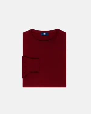 BURGUNDY SUPERFINE MERINO WOOL SWEATER