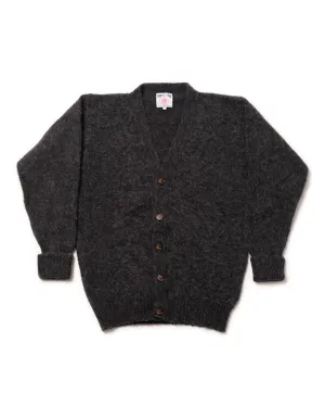 CHARCOAL SHAGGY DOG CARDIGAN SWEATER