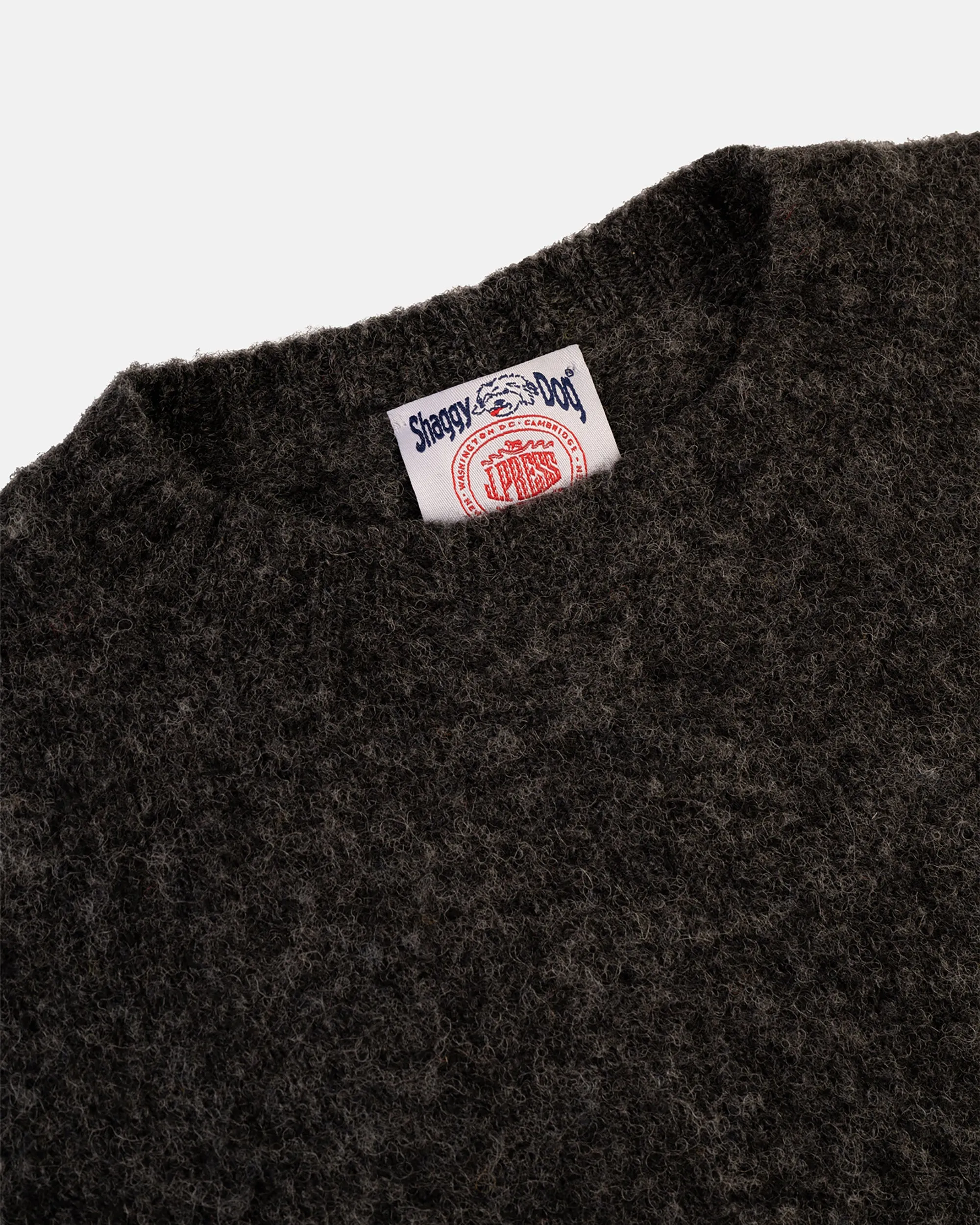 CHARCOAL SHAGGY DOG CREWNECK SWEATER