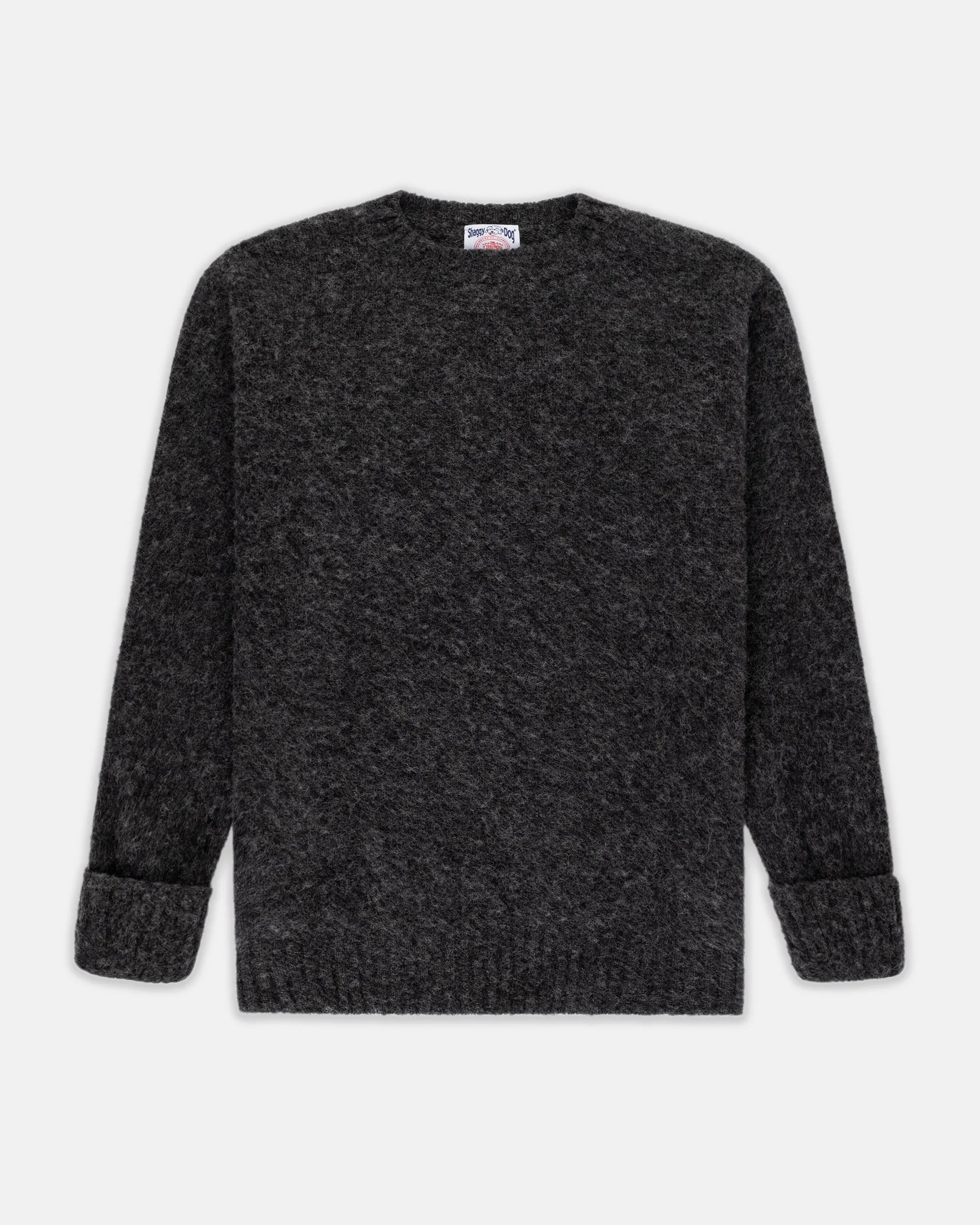 CHARCOAL SHAGGY DOG CREWNECK SWEATER