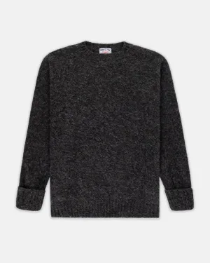 CHARCOAL SHAGGY DOG CREWNECK SWEATER