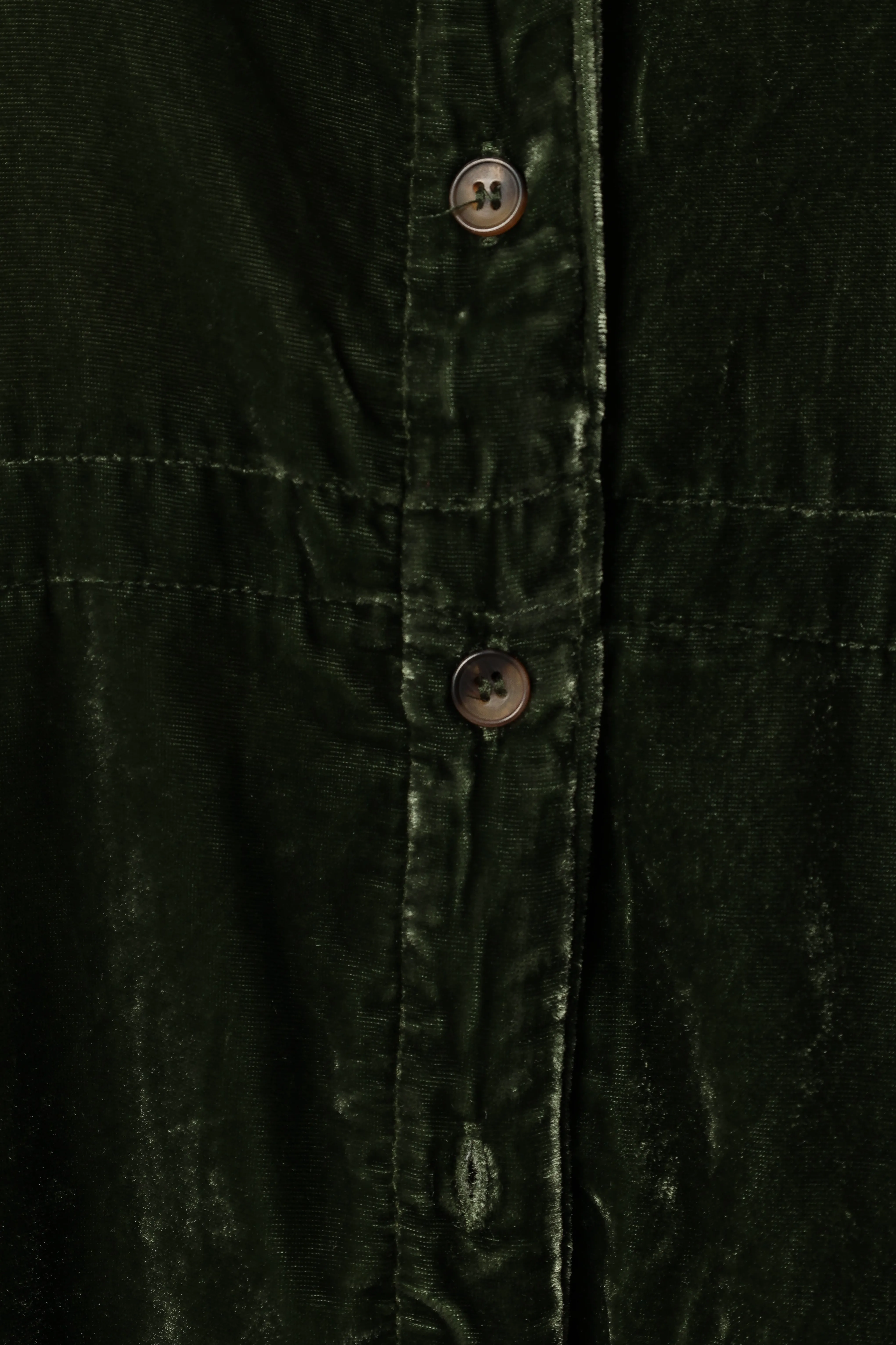 Chelsea Velvet Oversized Button Down Top - Olive