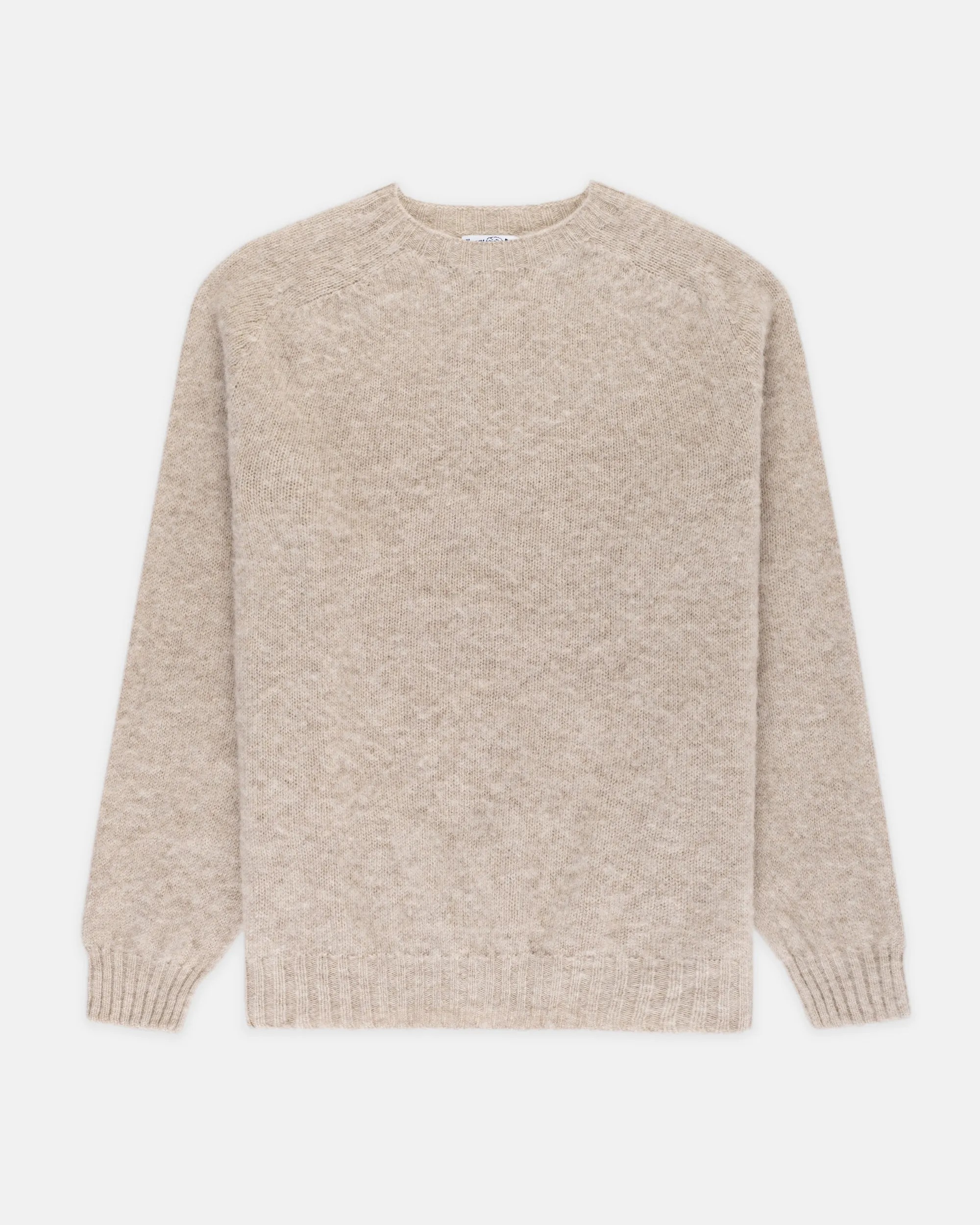 CREAM SHAGGY DOG CREWNECK SWEATER - TRIM FIT