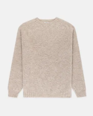 CREAM SHAGGY DOG CREWNECK SWEATER - TRIM FIT