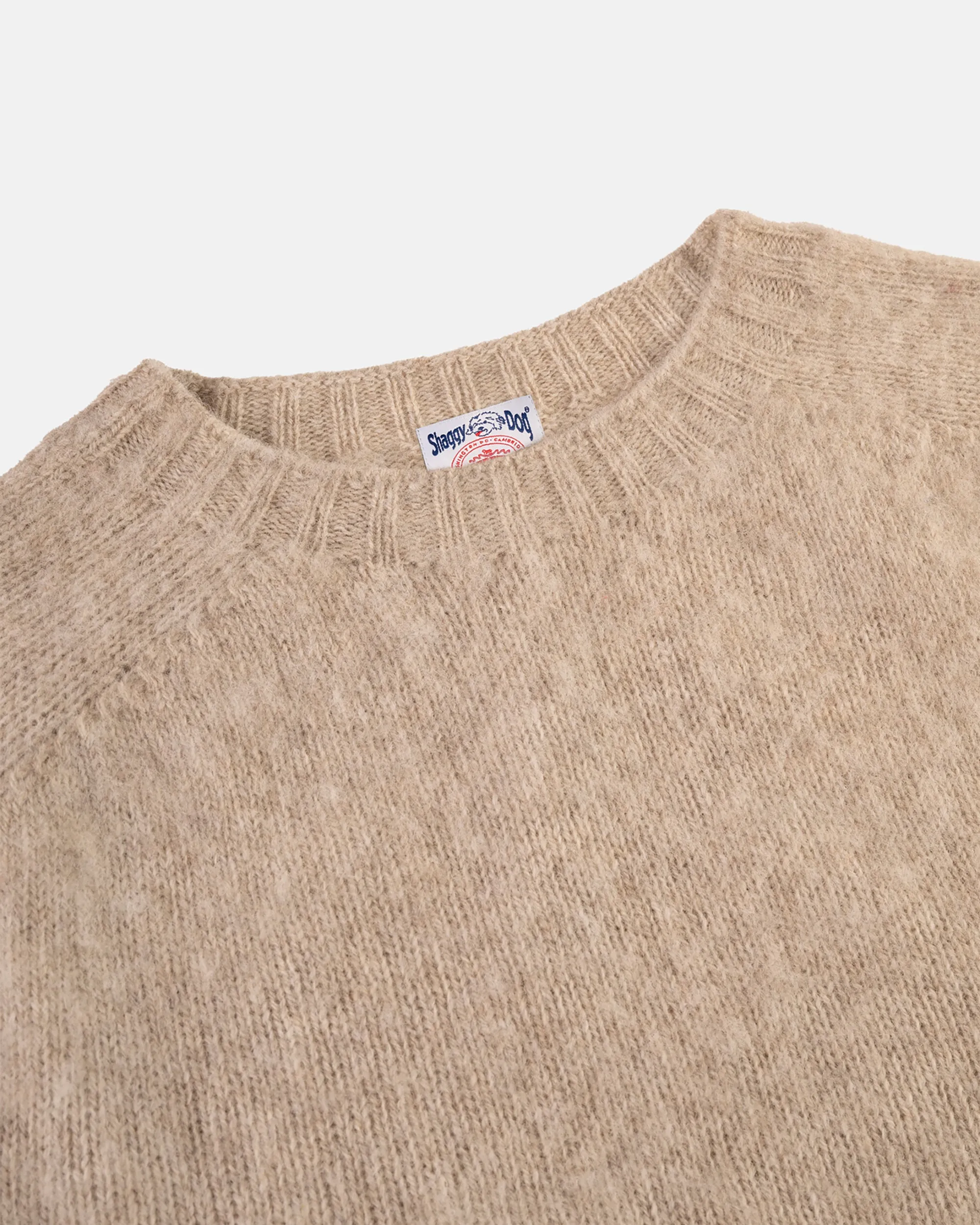 CREAM SHAGGY DOG CREWNECK SWEATER - TRIM FIT