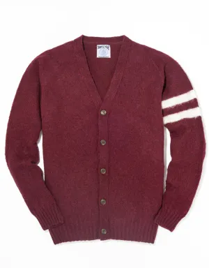 CRIMSON SHAGGY DOG UNIVERSITY CARDIGAN - TRIM FIT