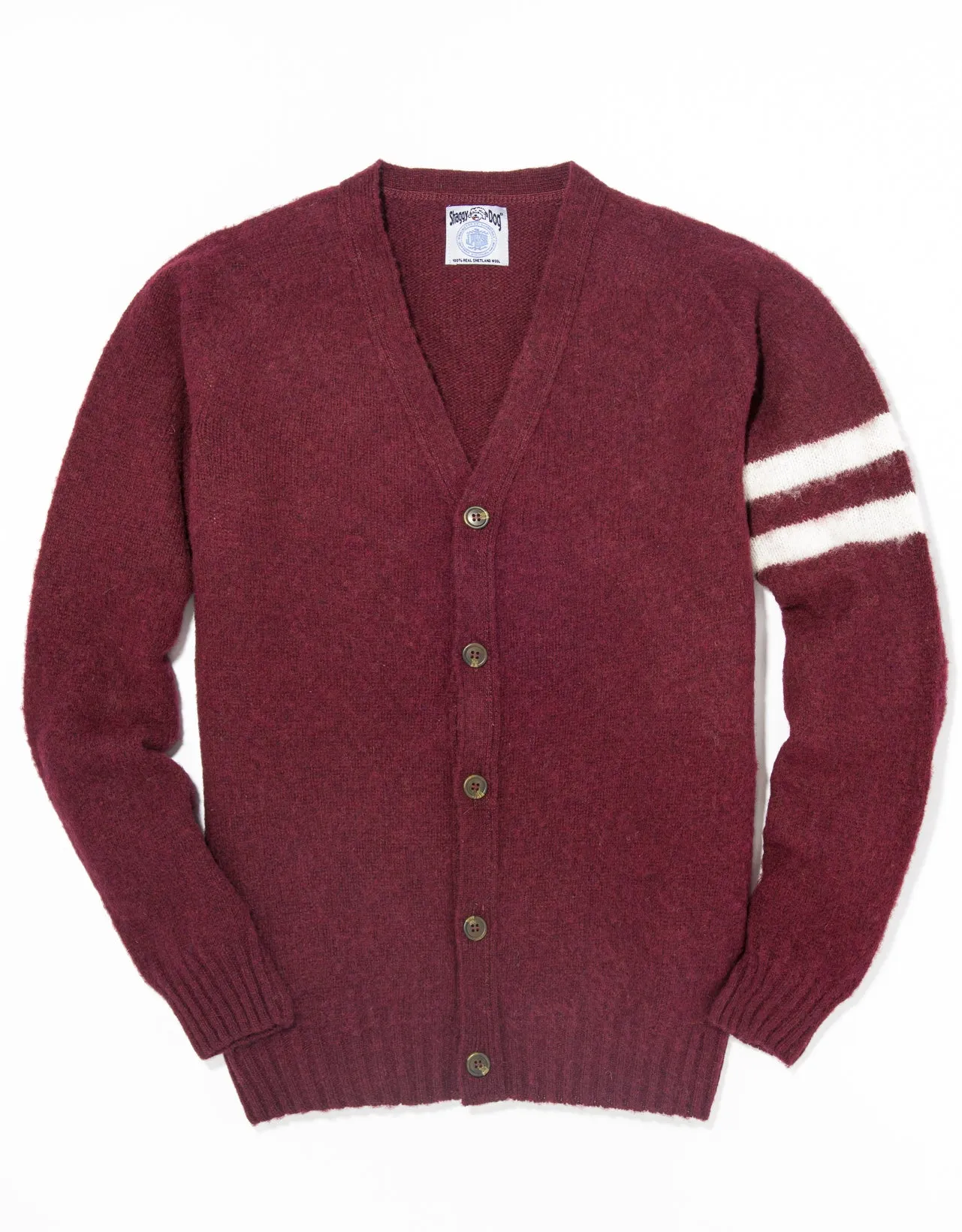 CRIMSON SHAGGY DOG UNIVERSITY CARDIGAN - TRIM FIT