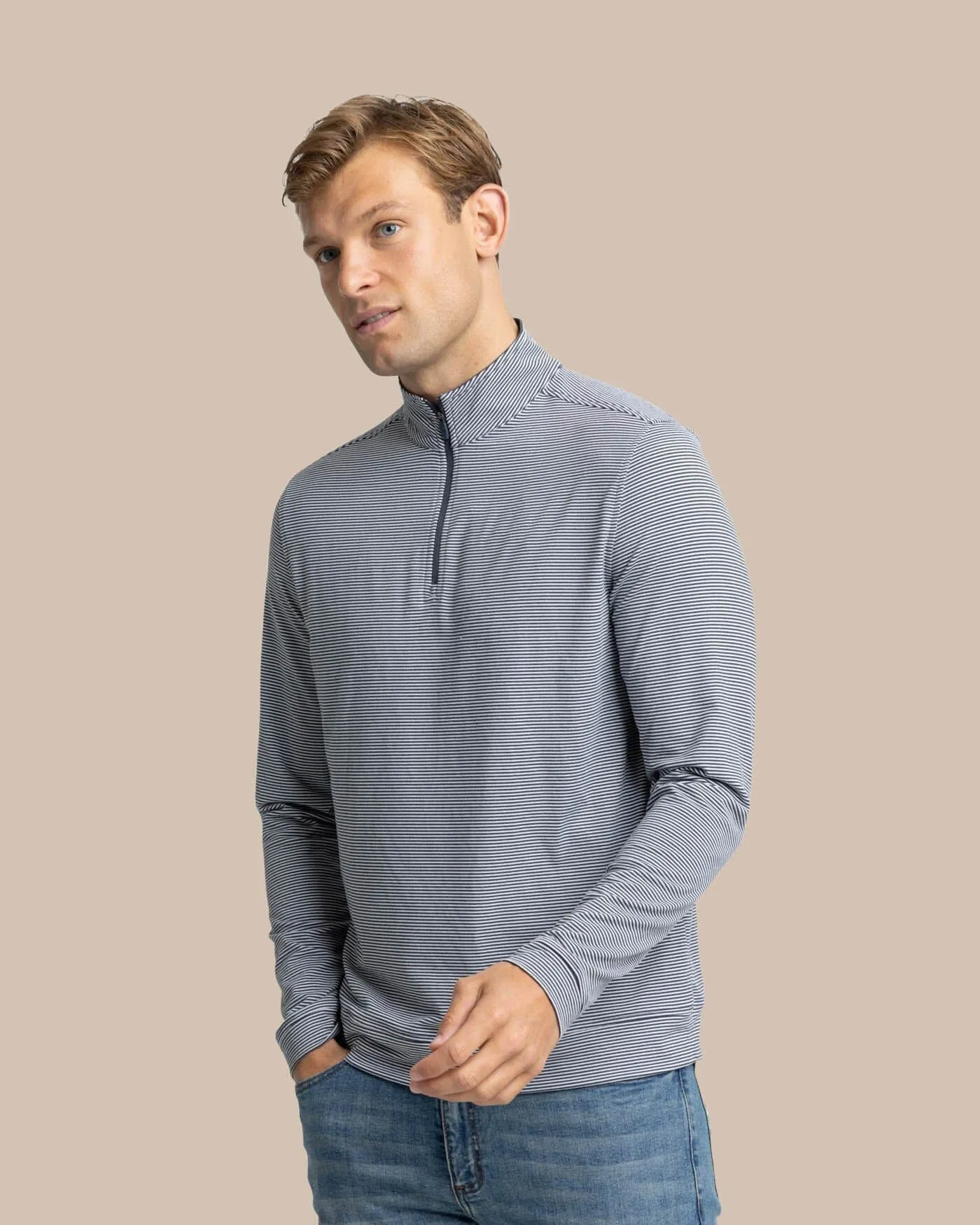 Cruiser Micro-Stripe Heather Quarter Zip
