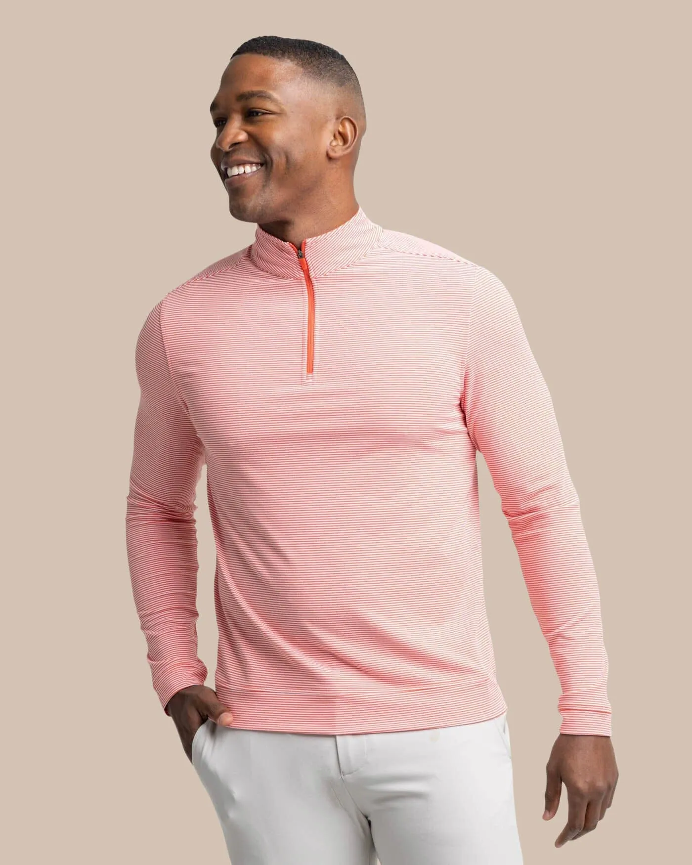 Cruiser Micro-Stripe Heather Quarter Zip