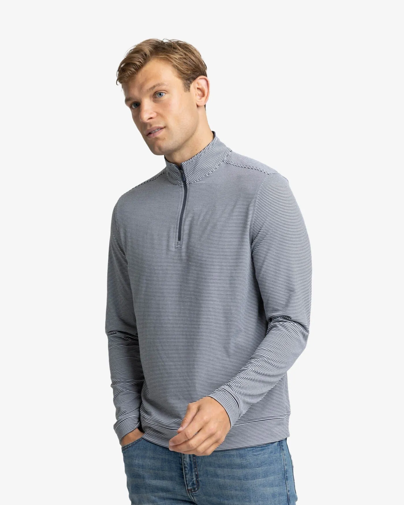 Cruiser Micro-Stripe Heather Quarter Zip
