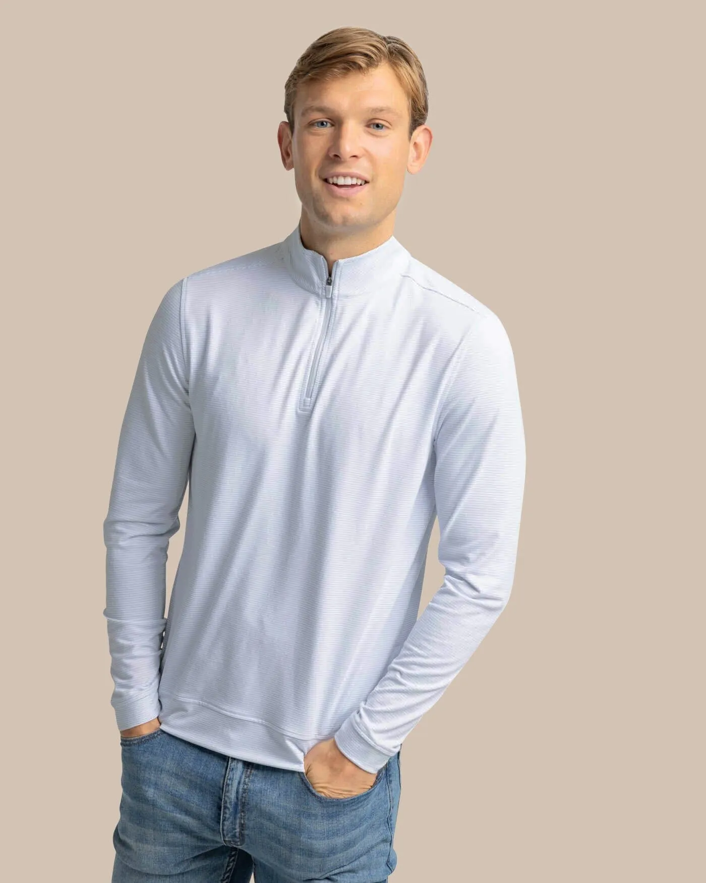 Cruiser Micro-Stripe Heather Quarter Zip