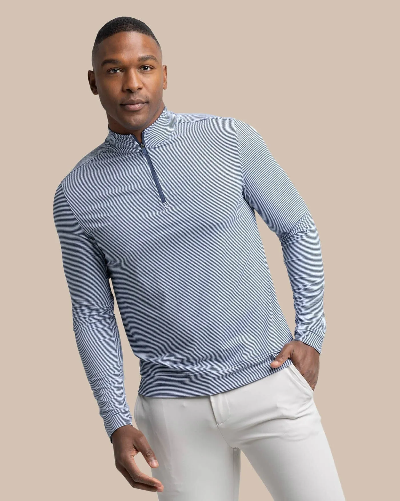Cruiser Micro-Stripe Heather Quarter Zip