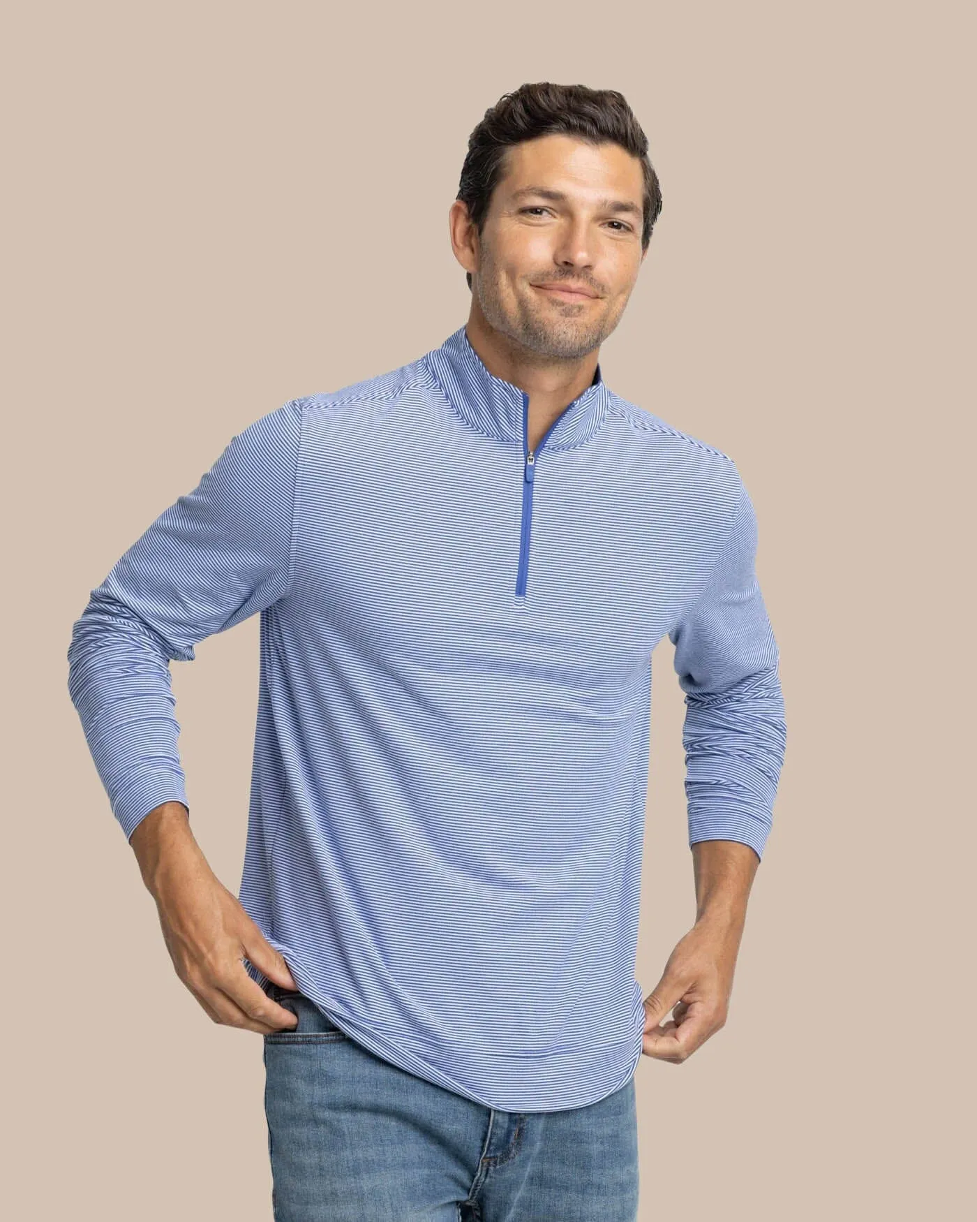 Cruiser Micro-Stripe Heather Quarter Zip