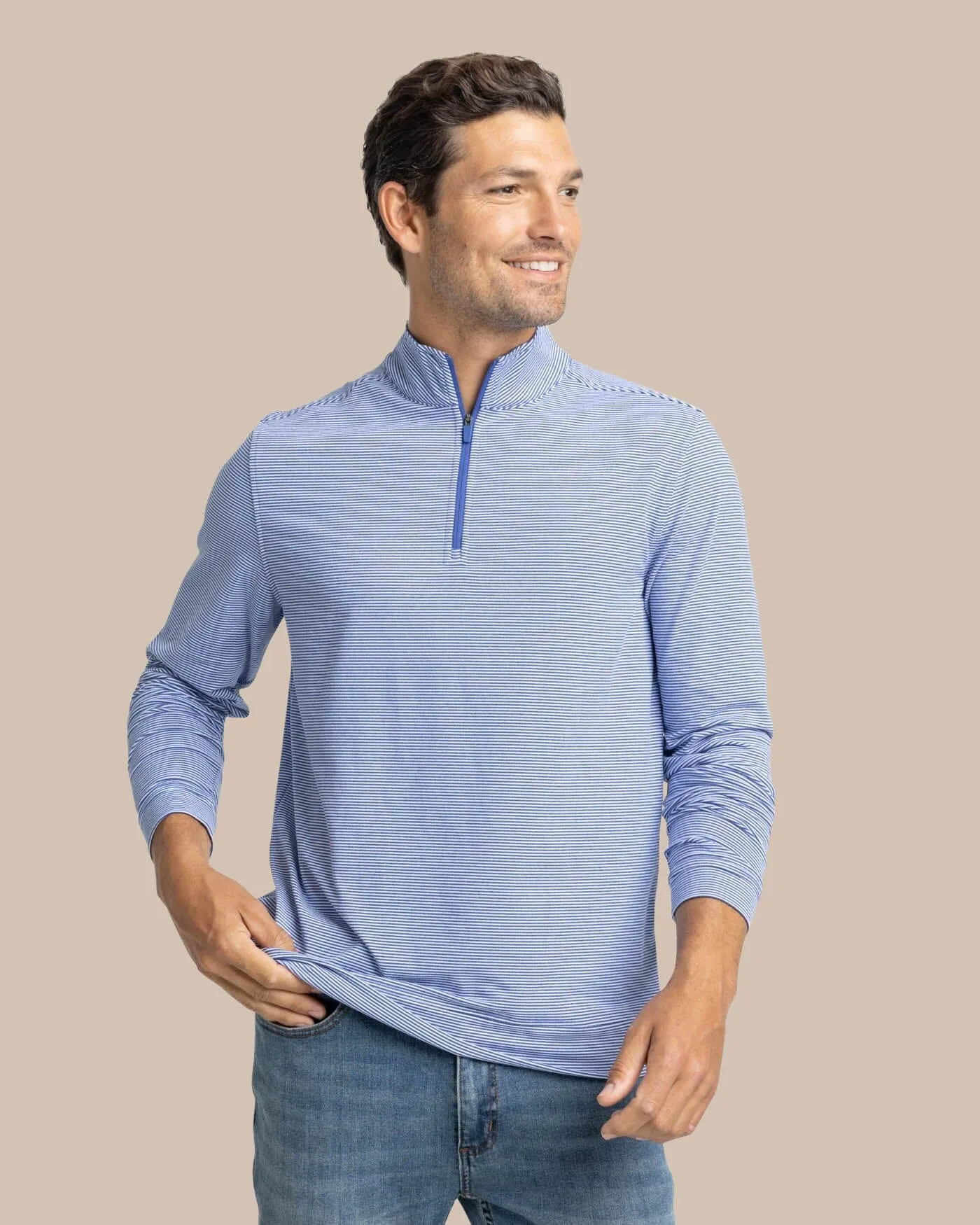Cruiser Micro-Stripe Heather Quarter Zip