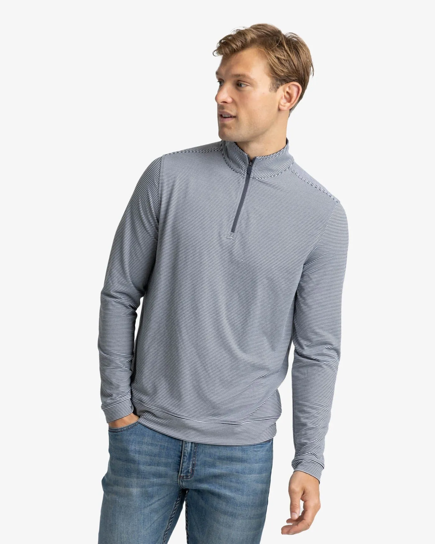 Cruiser Micro-Stripe Heather Quarter Zip