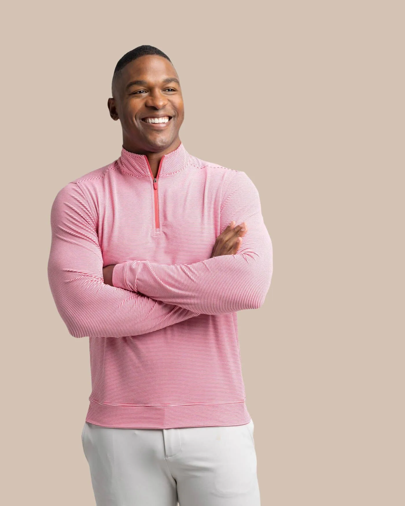 Cruiser Micro-Stripe Heather Quarter Zip