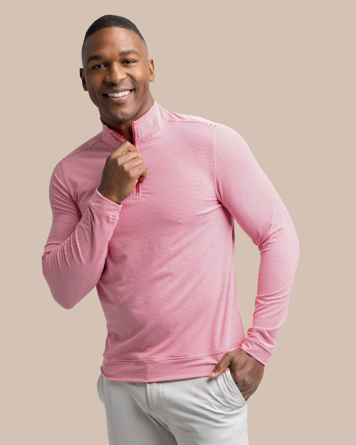 Cruiser Micro-Stripe Heather Quarter Zip