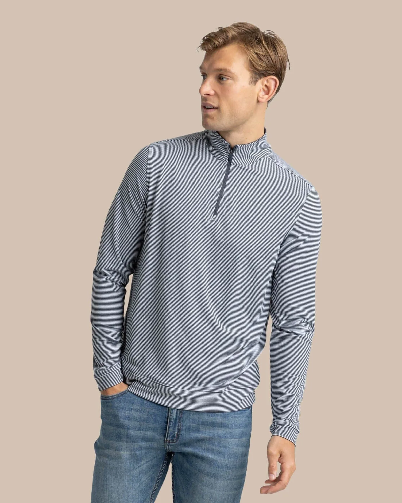 Cruiser Micro-Stripe Heather Quarter Zip