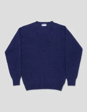 DARK BLUE SHAGGY DOG CREWNECK SWEATER - TRIM FIT